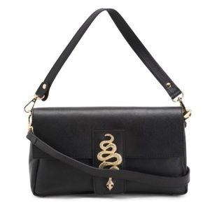 House of Harlow 1960 Black Leather Snake Purse